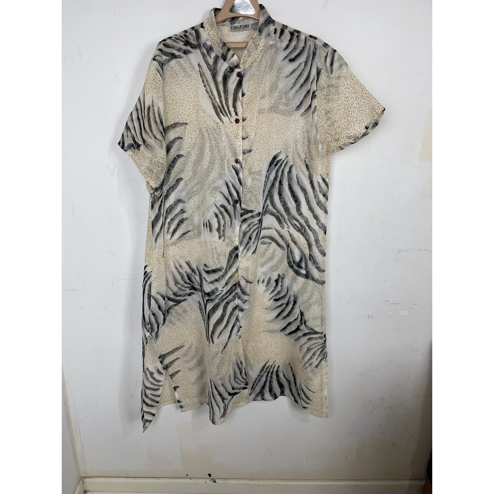 Erica Brooke Womens‎ Kimono Pool Coverup 20 Animal Print Travel Beachy Zebra